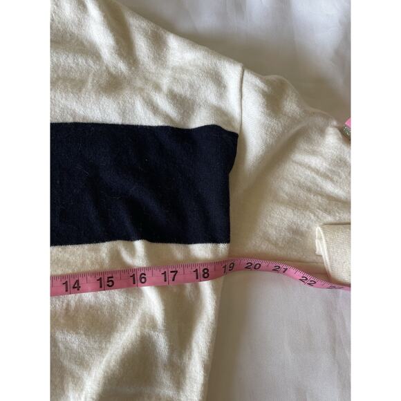 SUNDAY BEST X Aritzia Color Block Navy Stripe Sweater Cream Medium - Picture 4 of 9